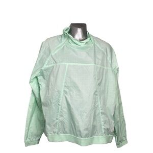 New Balance Green White Lightweight Cowl Neck Windbreaker